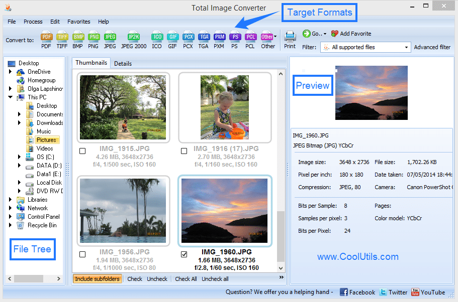 برنامج CoolUtils Total Image Converter لتحويل الصور