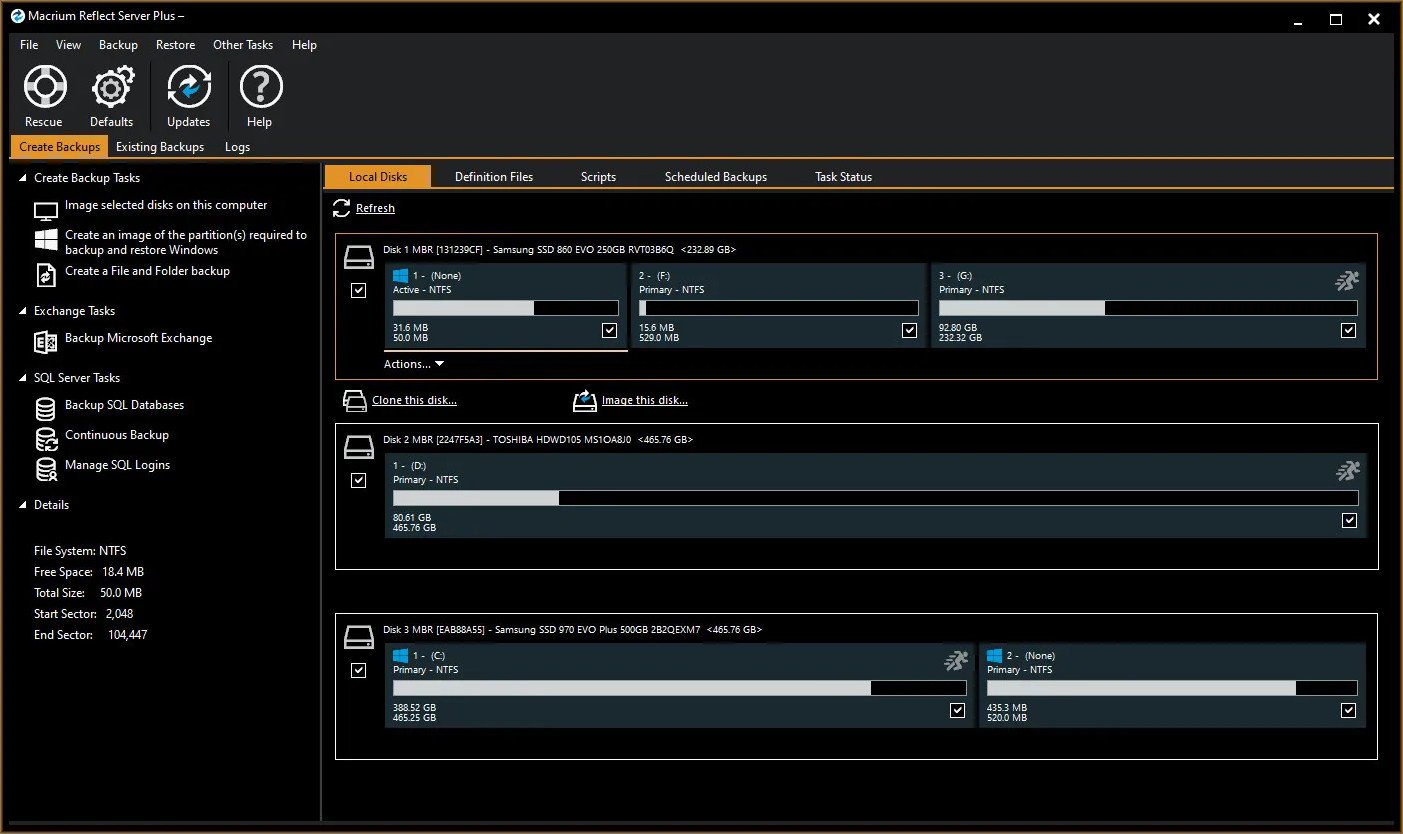 اسطوانة Macrium Reflect X Server Plus WinPE  للنسخ الاحتياطى