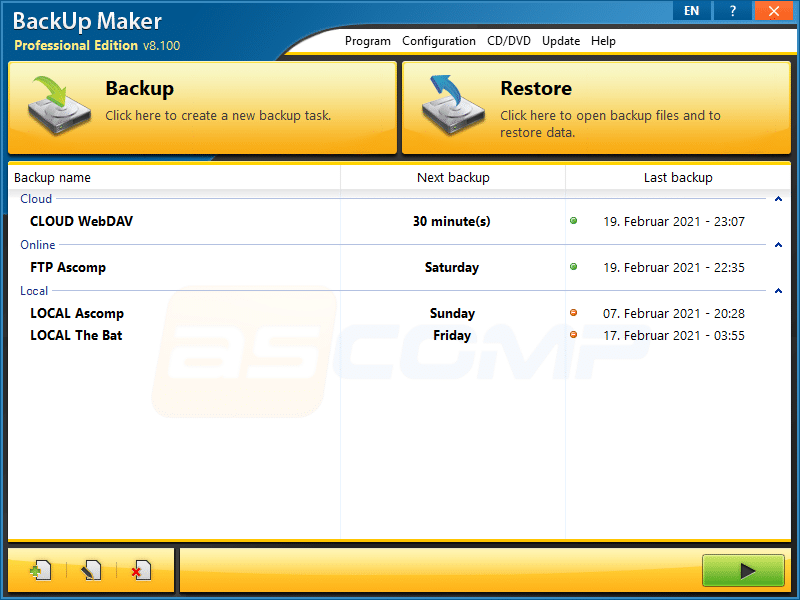 برنامج BackUp Maker Professional  للنسخ الإحتياطي