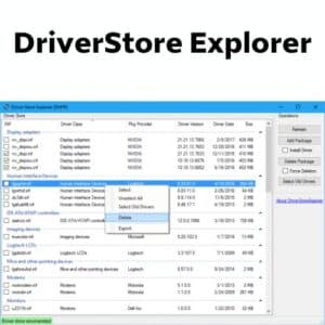 برنامج DriverStore Explorer لإدارة تعريفات الكمبيوتر