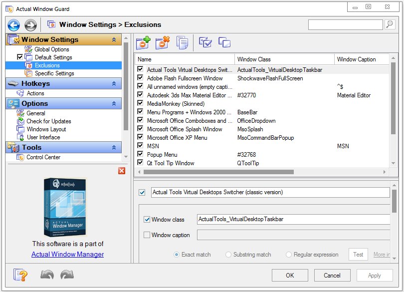 برنامج Actual Window Guard  لتنظيم وإدارة نوافذ الويندوز