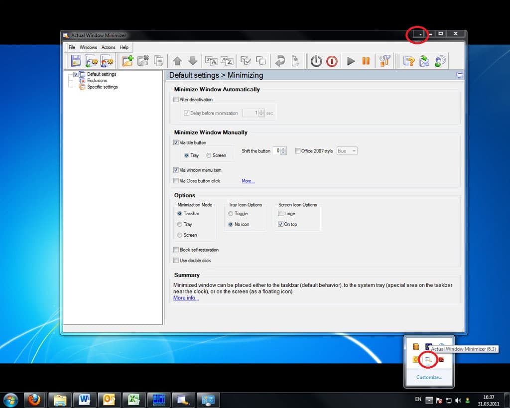 برنامج Actual Window Minimizer  للتحكم فى حجم نوافذ الويندوز