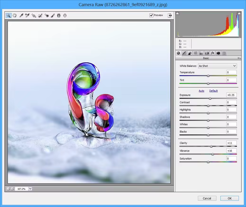 برنامج Adobe Camera Raw لتحسين جودة الصور