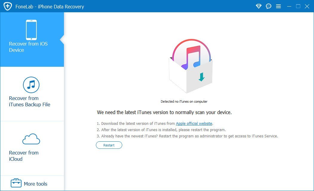 برنامج Aiseesoft FoneLab  لاستعادة الملفات والبيانات المفقودة للايفون