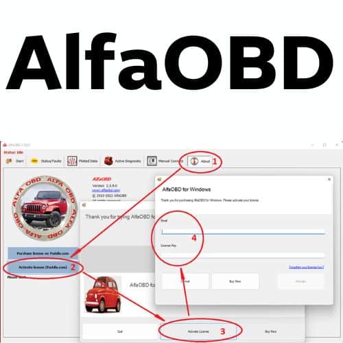 برنامج AlfaOBD  لتشخيص أعطال السيارات