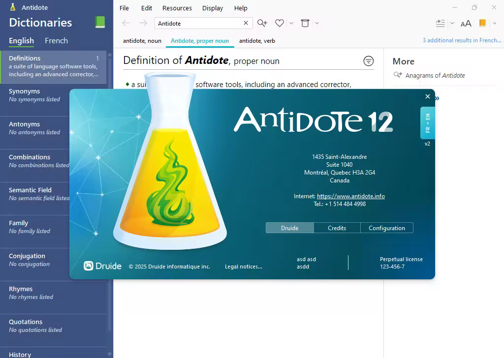 برنامج Antidote قاموس للتدقيق اللغوي
