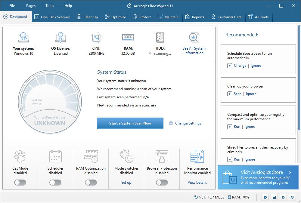 برنامج Auslogics BoostSpeed  لتسريع وصيانة الويندوز