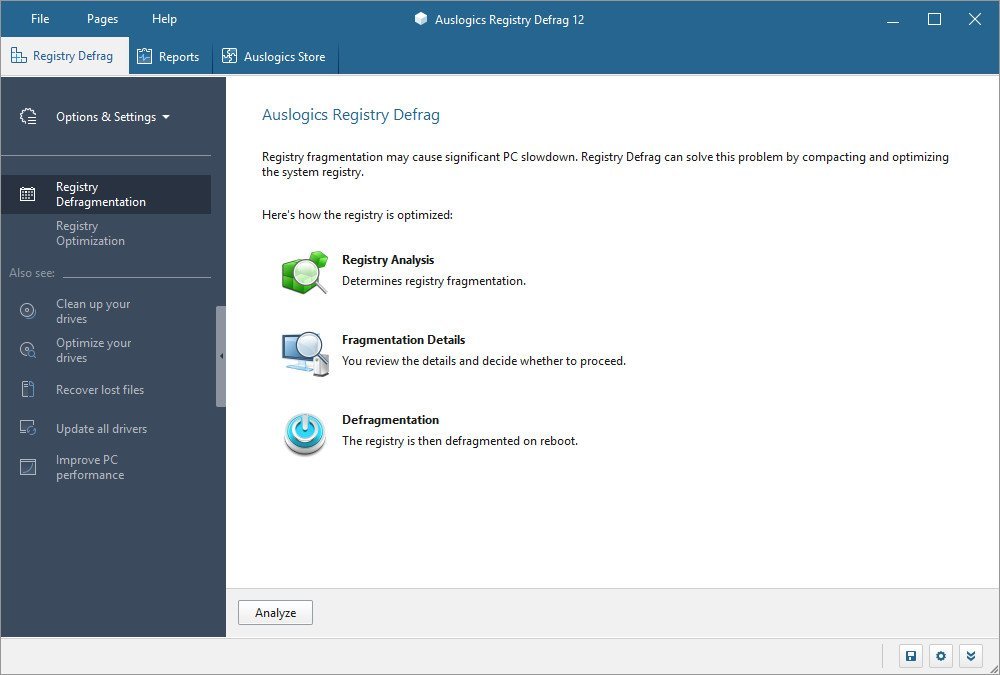 برنامج Auslogics Registry Defrag  لصيانة وتسريع الويندوز