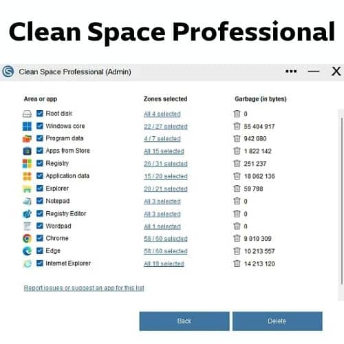 برنامج Clean Space Professional 2025  لتنظيف الويندوز من الملفات الغير ضرورية