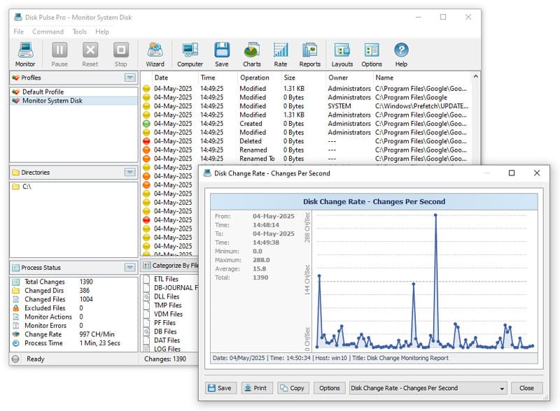 برنامج Disk Pulse  لمراقبة الملفات والمجلدات والبيانات