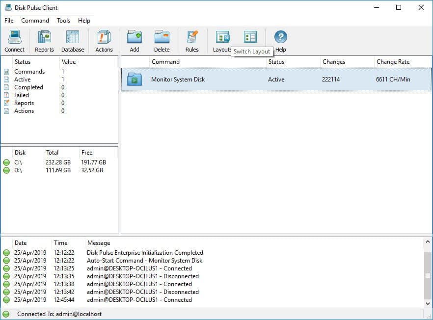 برنامج Disk Pulse  لمراقبة الملفات والمجلدات والبيانات