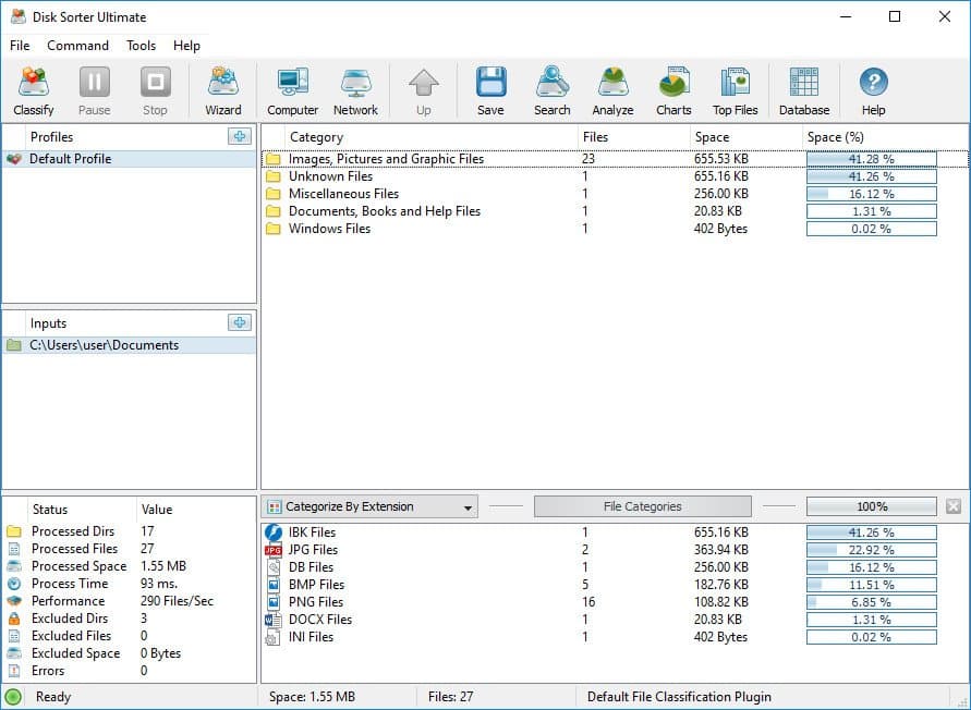 برنامج Disk Sorter  لتصنيف وإدارة الملفات