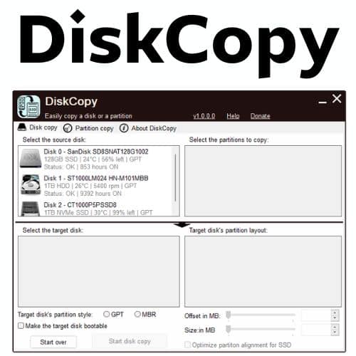 برنامج DiskCopy  لتقسيم ونسخ القرص الصلب