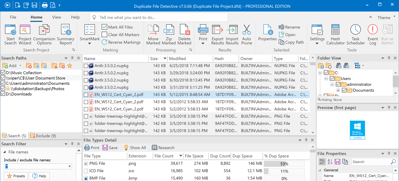 برنامج Duplicate File Detective  لحذف الملفات المكررة