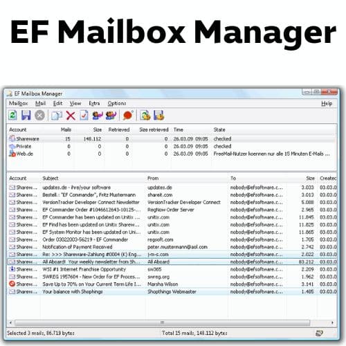 برنامج EF Mailbox Manager  لإدارة وتنظيم البريد الإلكتروني