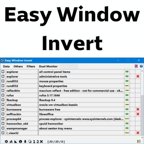 برنامج Easy Window Invert  لضبط وتحسين ألوان نوافذ الويندوز على الشاشة