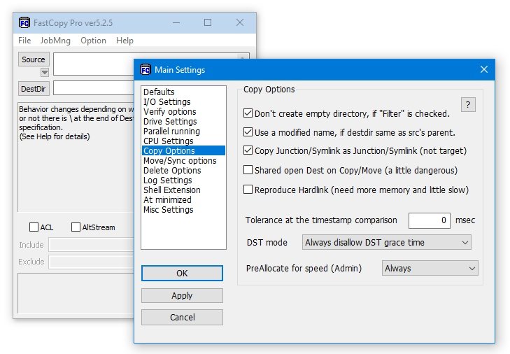 برنامج FastCopy Pro  لإدارة عمليات النسخ على الويندوز