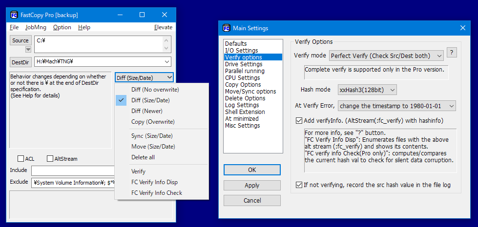 برنامج FastCopy Pro  لإدارة عمليات النسخ على الويندوز
