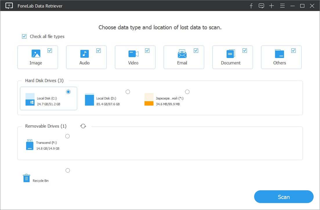 برنامج FoneLab Data Retriever  لاستعادة الملفات المحذوفة