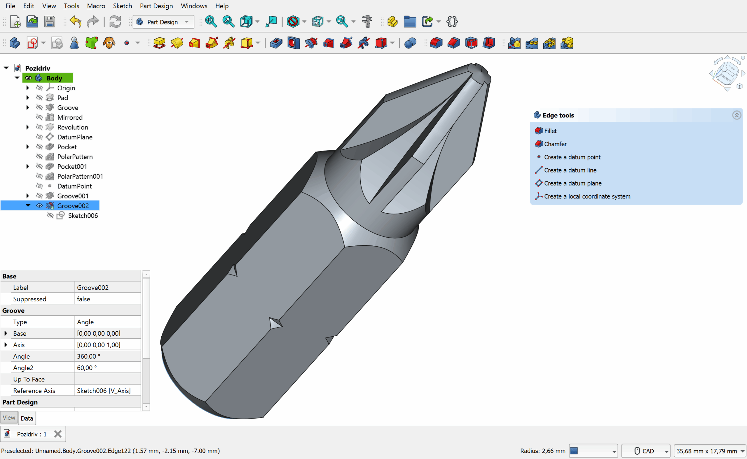 برنامج FreeCAD  للرسم والتصميم الهندسي