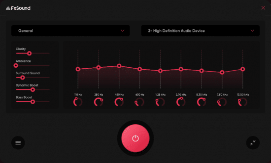 برنامج FxSound  لتحسين جودة الصوت