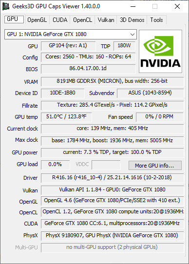 برنامج GPU Caps Viewer  لمعرفة مواصفات كارت الشاشة بالتفصيل