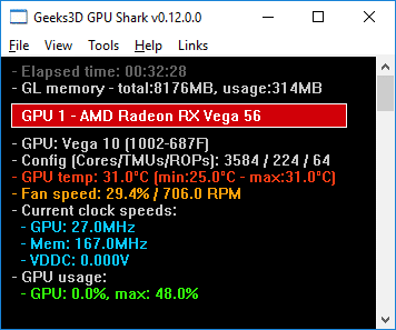 برنامج GPU Shark  لمراقبة أداء كارت الشاشة