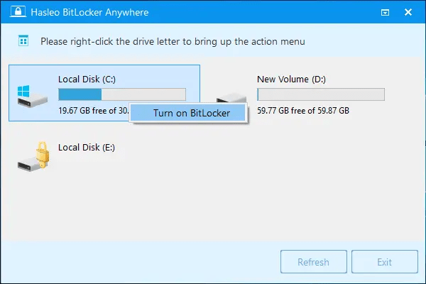 برنامج Hasleo BitLocker Anywhere  لتشفير وحماية الأقراص والملفات