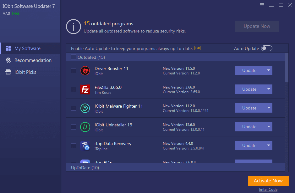 برنامج IObit Software Updater Pro  لتحديث البرامج المثبتة على الويندوز