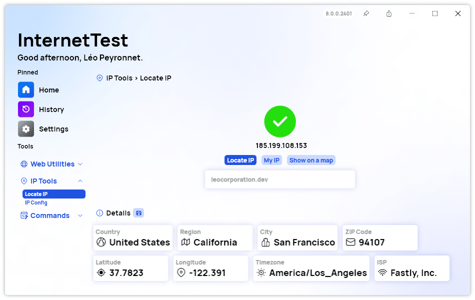 برنامج InternetTest  لفحص وتحليل أداء إتصالك على الانترنت