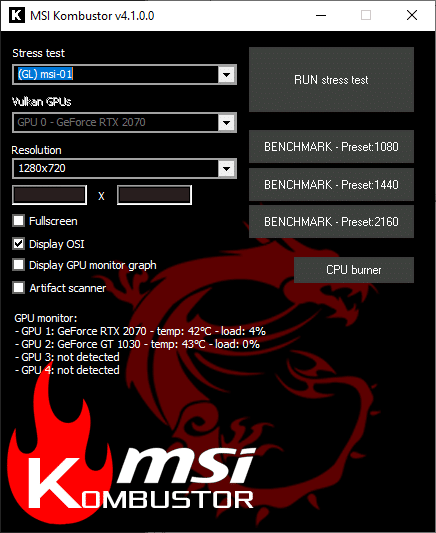 برنامج MSI Kombustor لاختبار وتحليل أداء كارت الشاشة