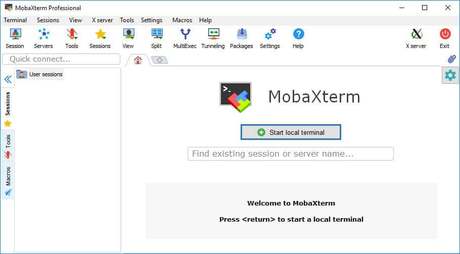 برنامج MobaXterm  للاتصال بالأجهزة عن بعد