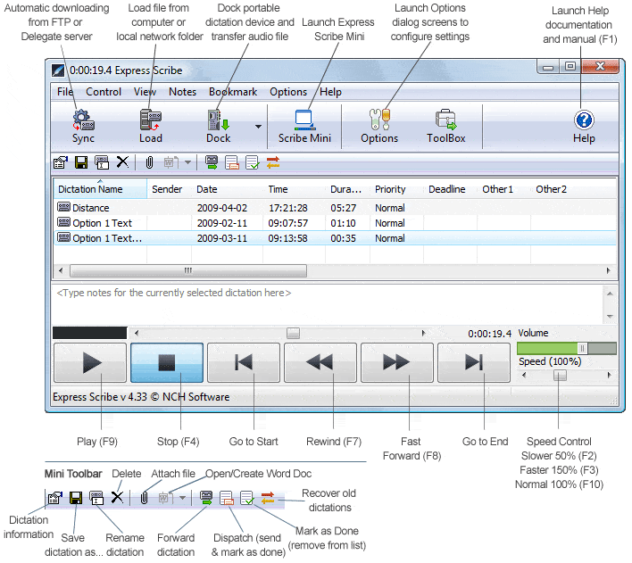 برنامج NCH Express Scribe Pro  لتحويل الصوت إلى نصوص
