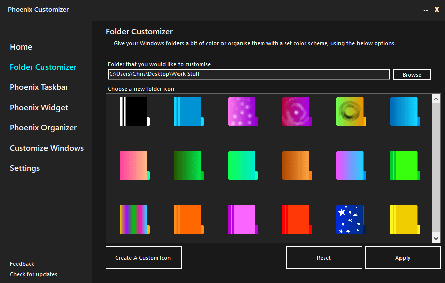 برنامج Phoenix Customizer  لتغيير شكل الويندوز