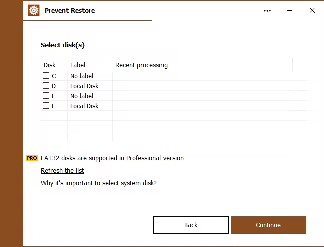 برنامج Prevent Restore Professional  لحذف الملفات بشكل نهائي