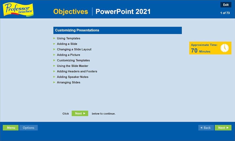 برنامج Professor Teaches PowerPoint 2021  لتعليم برنامج بور بوينت