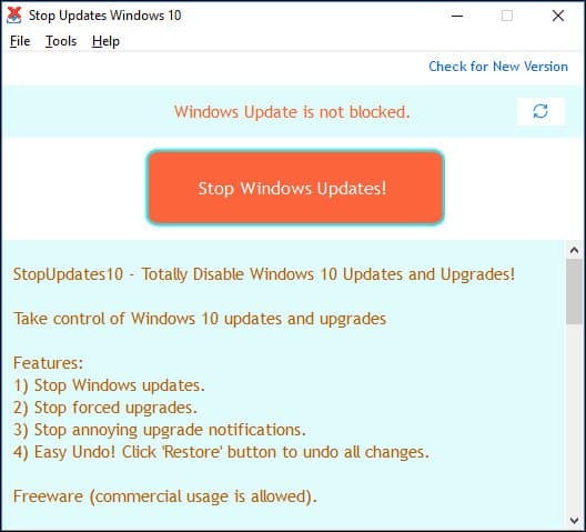 برنامج StopUpdates10  لإدارة تحديثات الويندوز