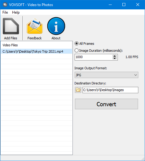 برنامج VovSoft Video to Photos  لتحويل الفيديو إلى صور