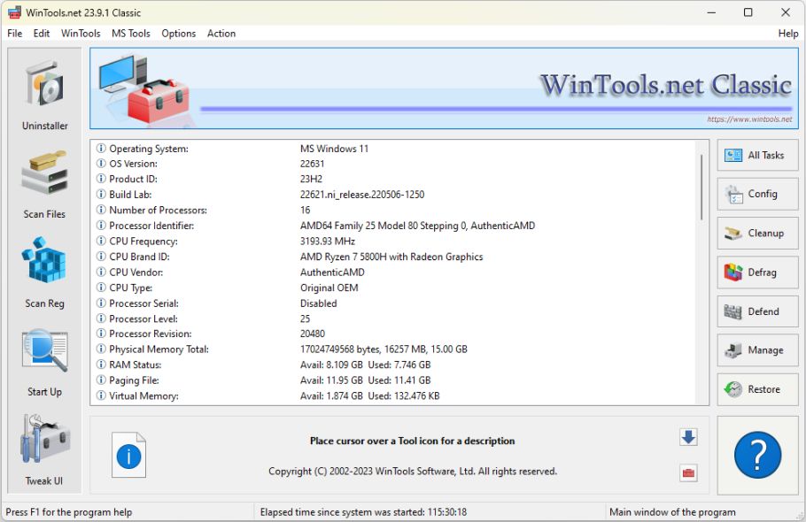 برنامج WinTools.net Premium  لتسريع وصيانة الويندوز