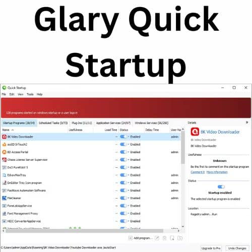 برنامج Glary Quick Startup | لتسريع بدأ تشغيل الويندوز - shr7pc