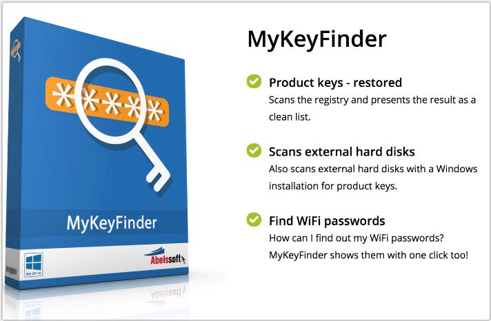 برنامج Abelssoft MyKeyFinder 2026  للوصول إلى مفاتيح البرامج