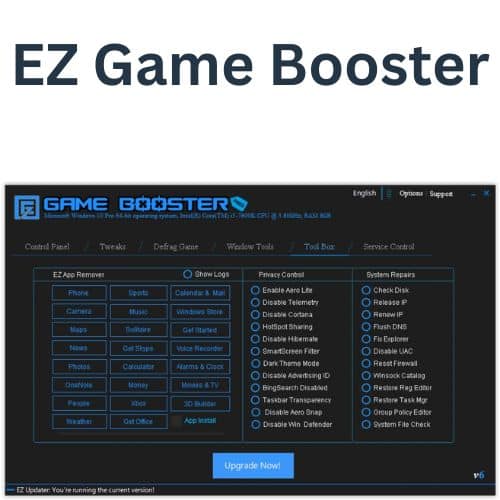 برنامج EZ Game Booster  لتحسين أداء الالعاب
