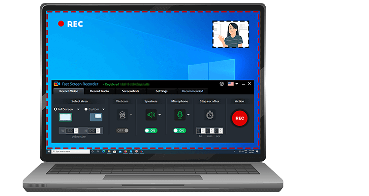 برنامج Fast Screen Recorder  لتصوير الشاشة