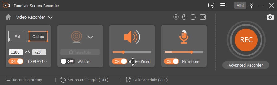 برنامج FoneLab Screen Recorder  لتصوير الشاشة