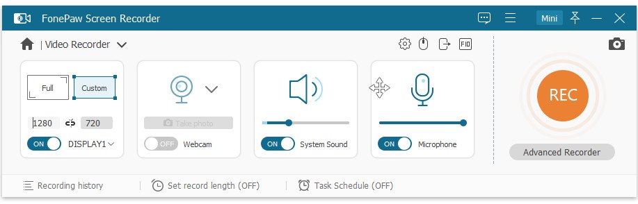 برنامج FonePaw Screen Recorder  لتصوير الشاشة