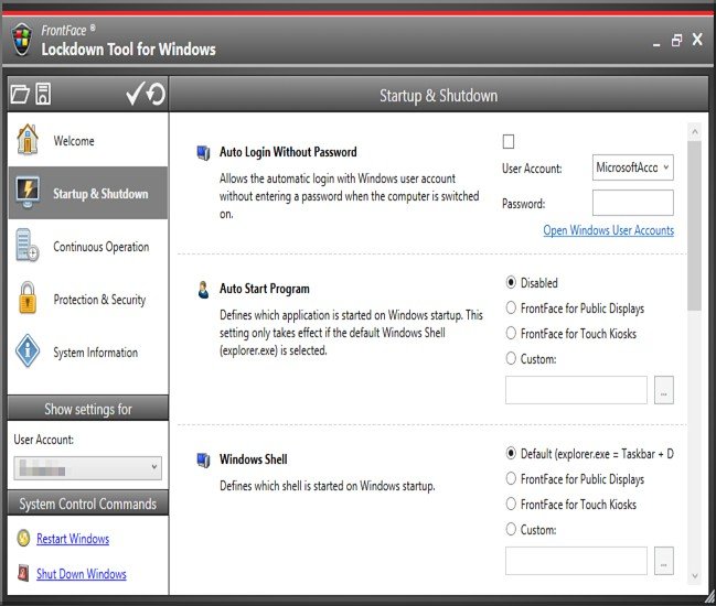 برنامج FrontFace Lockdown Tool  لتأمين وحماية الويندوز