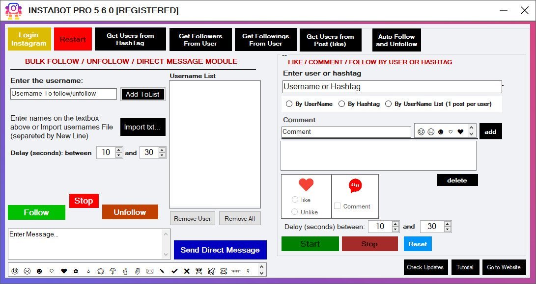 برنامج InstaBot Pro  لزيادة التفاعل على انستجرام