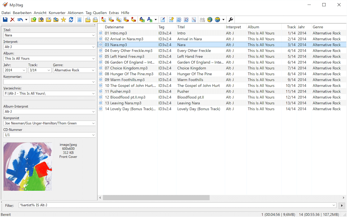 برنامج Mp3tag  لتعديل البيانات الوصفية للملفات الصوتية