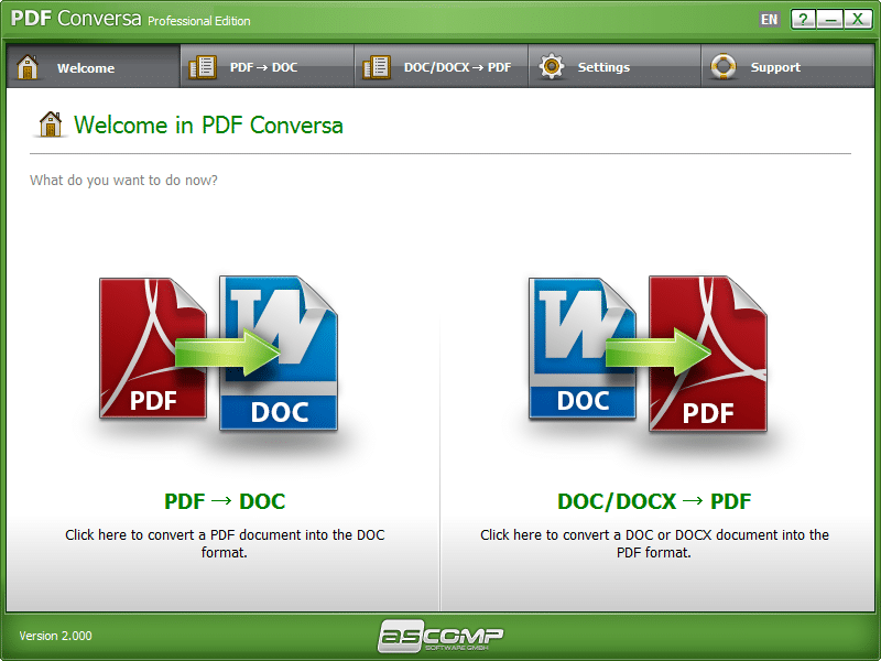 برنامج PDF Conversa Professional  لتحويل ملفات PDF
