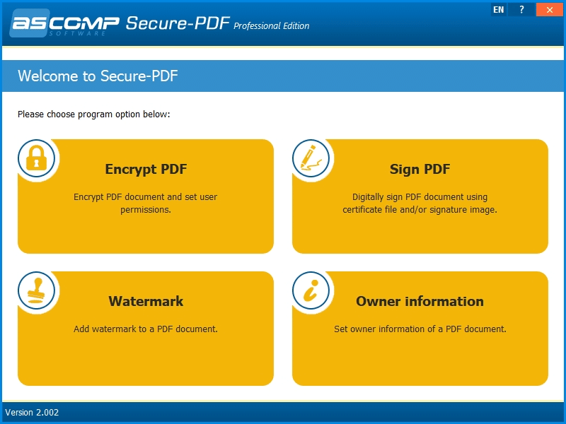 برنامج Secure-PDF Professional  لحماية ملفات PDF